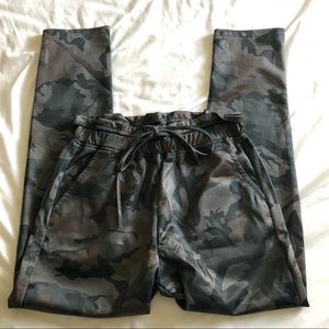 Camo print silk pants